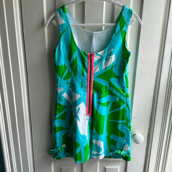 Lilly Pulitzer Delia Dress in Green Bean All Lit Up Dragonfly print - Picture 6 of 9